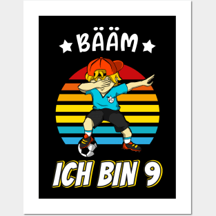 Fußball Dabbing Junge 9. Geburtstag Kind Posters and Art